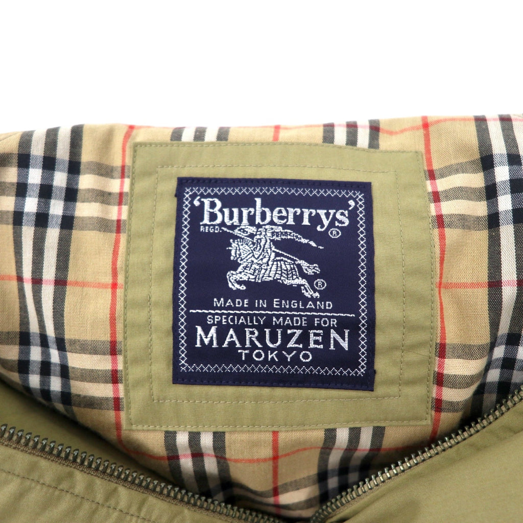 Burberrys cappotto con cappuccio, Made in England, vintage, taglia L, beige, in cotone e poliestere, con logo ricamato, fodera Nova Check