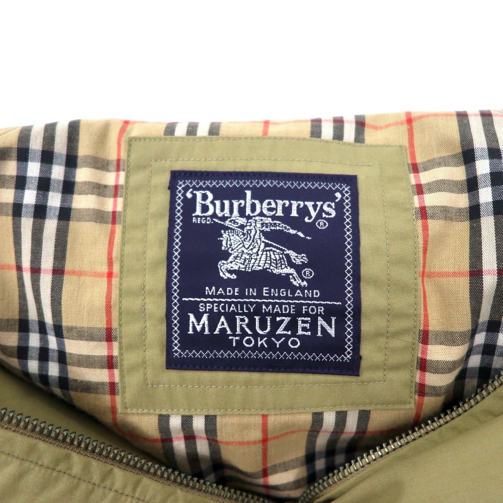 Burberrys cappotto con cappuccio, Made in England, vintage, taglia L, beige, in cotone e poliestere, con logo ricamato, fodera Nova Check