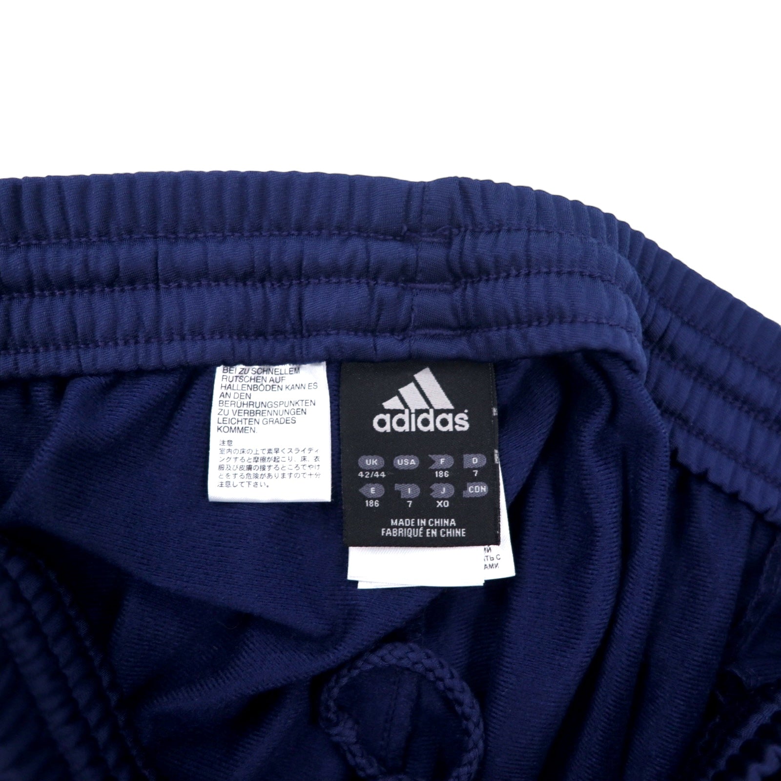 adidas Pantaloni della tuta 3 strisce, taglia XO, blu navy, poliestere