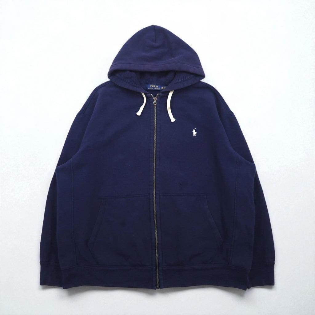Polo Ralph Lauren Reverse Weave Felpa con cappuccio full zip 2XL Blu navy Ricamo pony piccolo