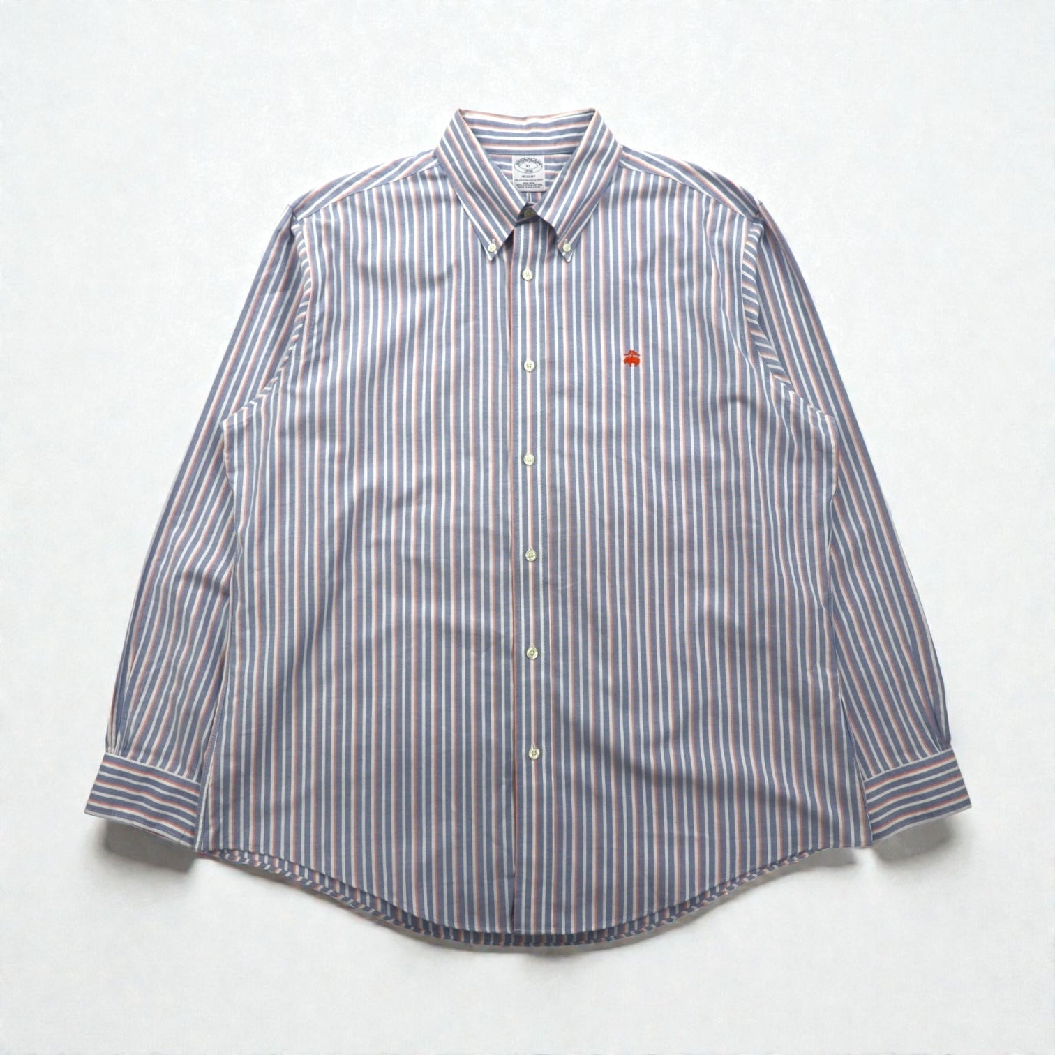 Brooks Brothers オックスフォード ボタンダウン シャツ XL ブルー REGENT ストライプ スーピマコットン