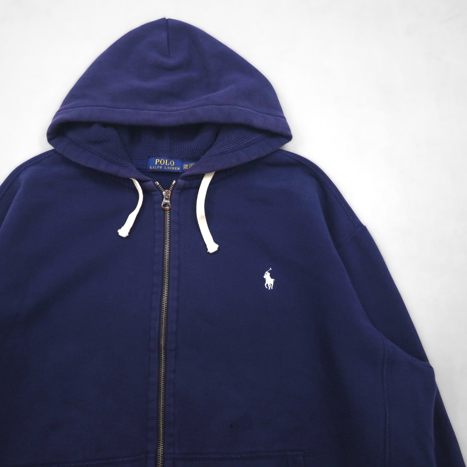 Polo Ralph Lauren Reverse Weave Felpa con cappuccio full zip 2XL Blu navy Ricamo pony piccolo