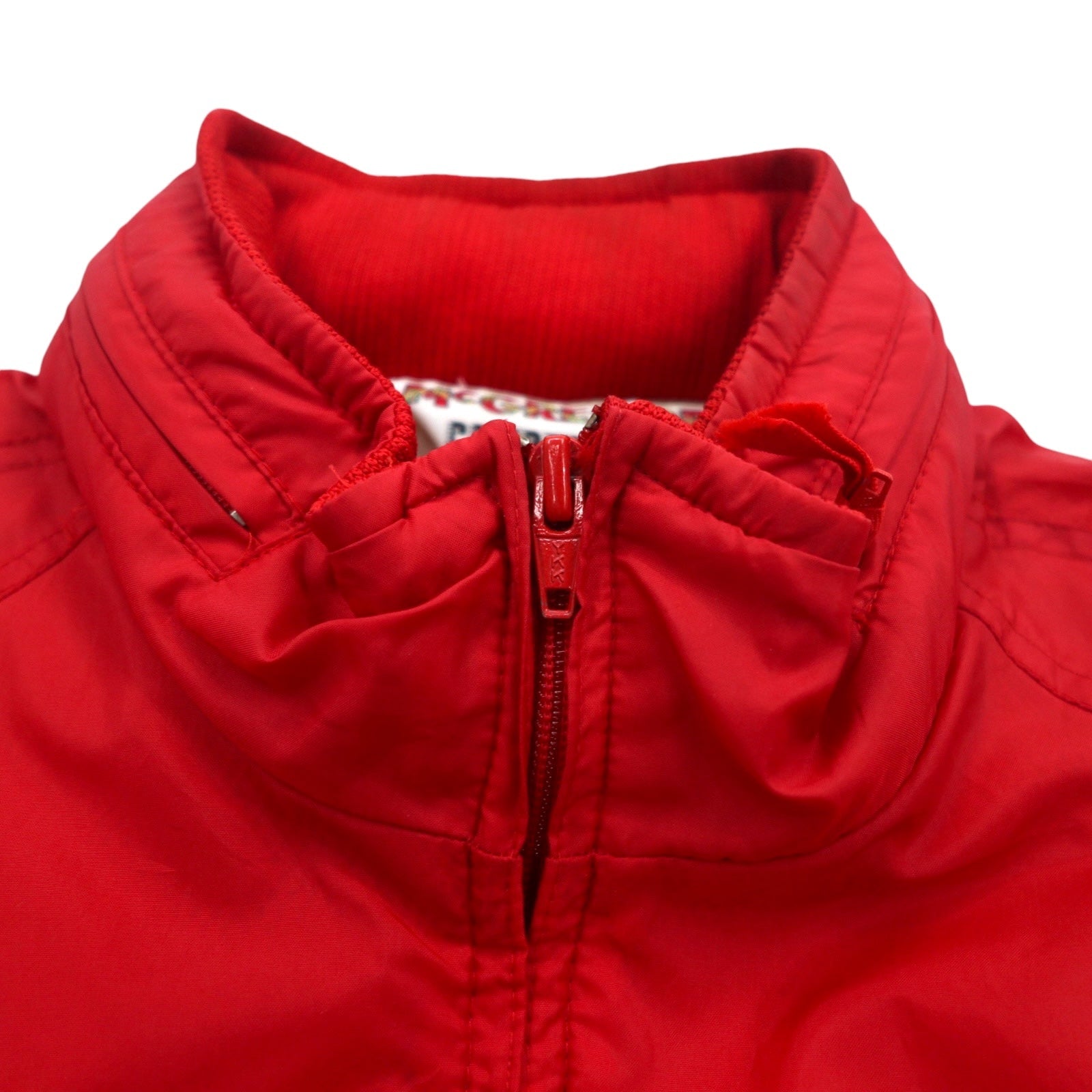 McGREGOR anni '80 COMPETITORS CLUB giacca da vela in nylon taglia L, rossa tricolore, cappuccio a scomparsa