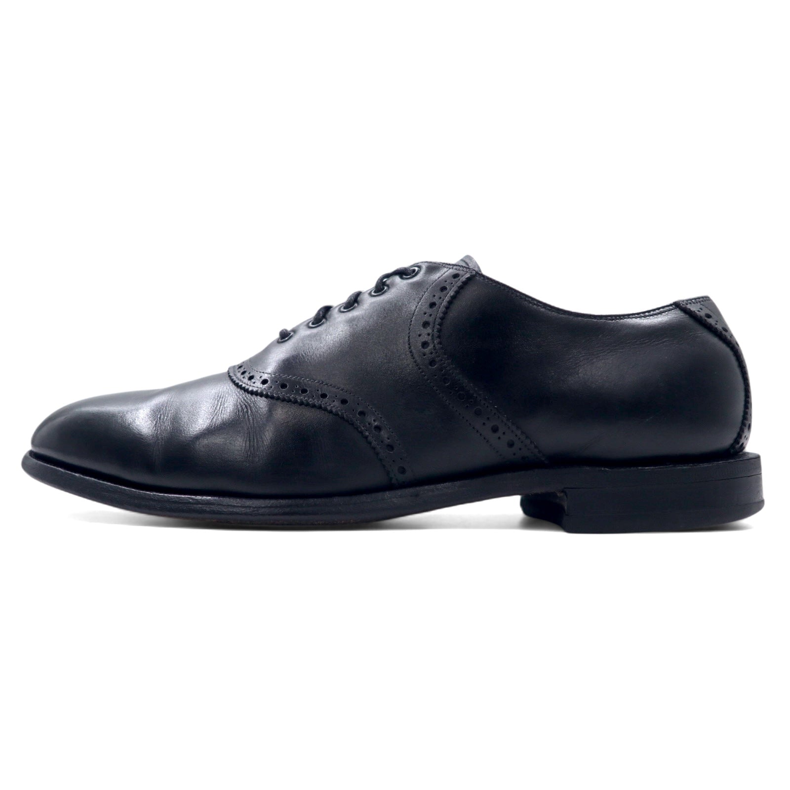 J&M (JOHNSTON & MURPHY) Made in USA Anni '70 Saddle Shoes 28,5 cm Nere Pelle Aristocraft 23741