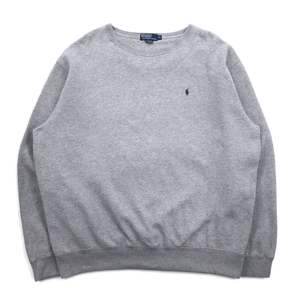 Polo by Ralph Lauren 90年代 クルーネック スウェット XL グレー スモールポニー刺繍