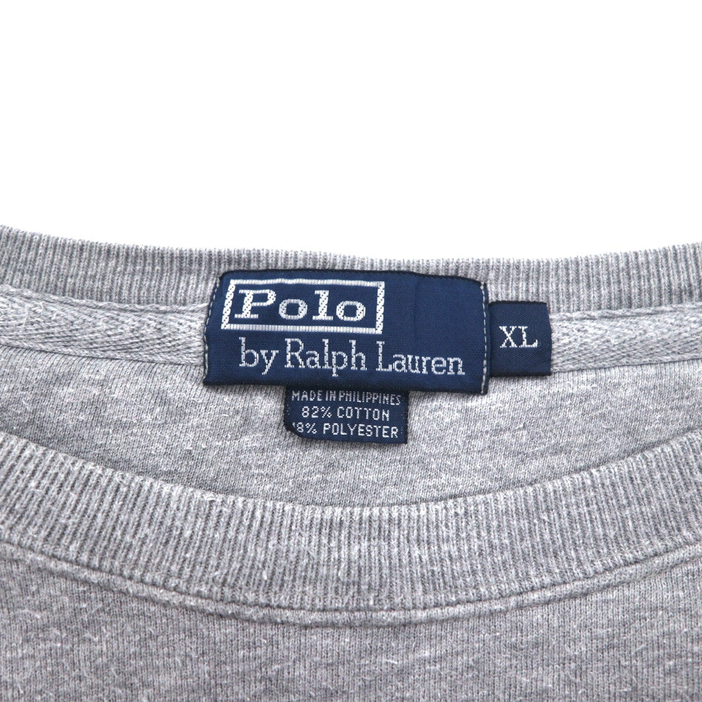 Polo by Ralph Lauren 90年代 クルーネック スウェット XL グレー スモールポニー刺繍