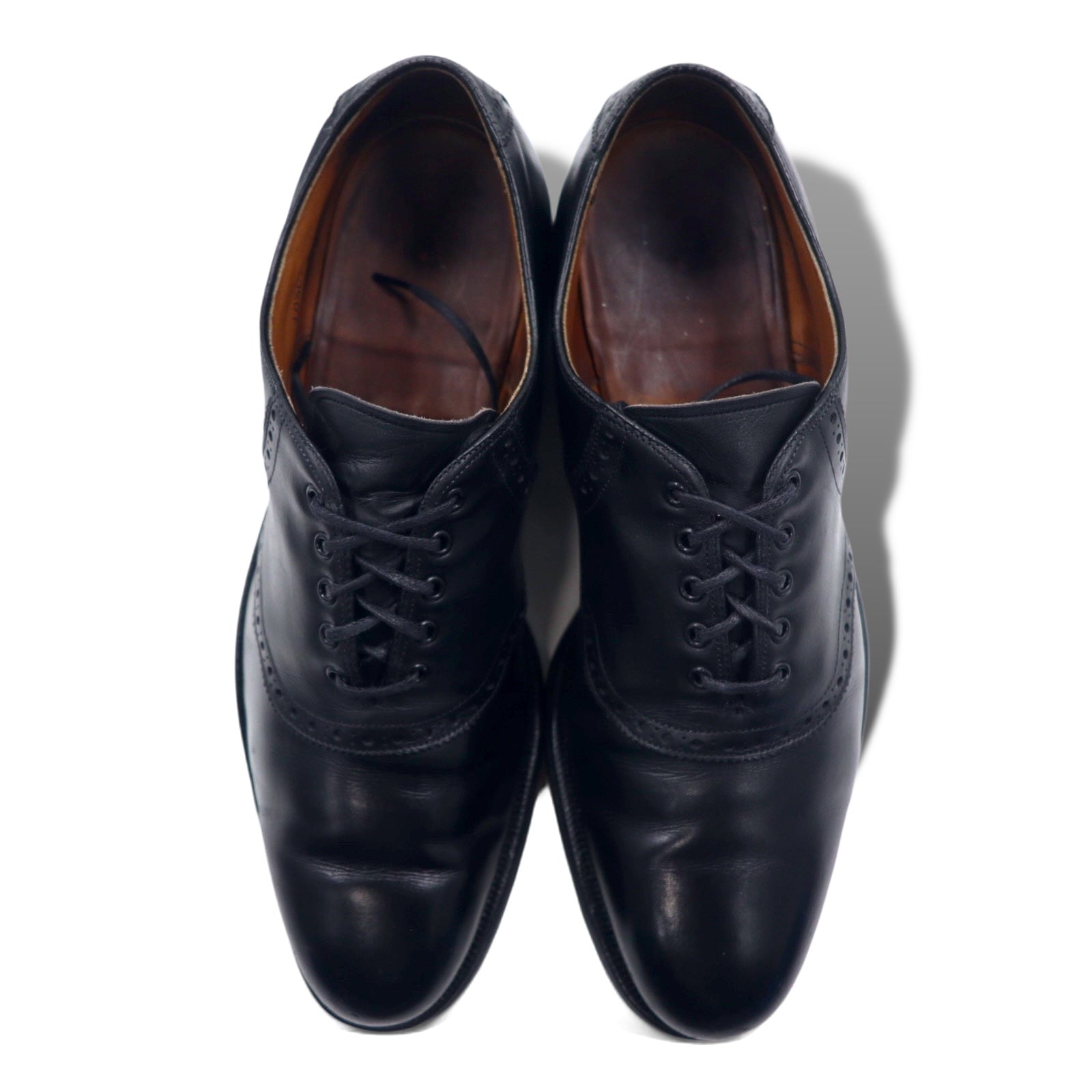 J&M (JOHNSTON & MURPHY) Made in USA Anni '70 Saddle Shoes 28,5 cm Nere Pelle Aristocraft 23741
