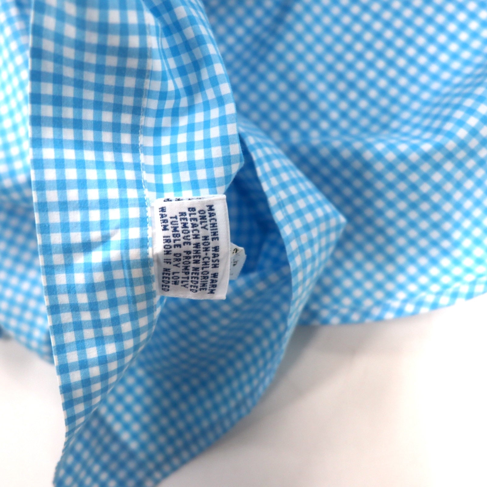 RALPH LAUREN Camicia Button-Down XLT TALL Blu Gingham Cotone Ricamo Small Pony