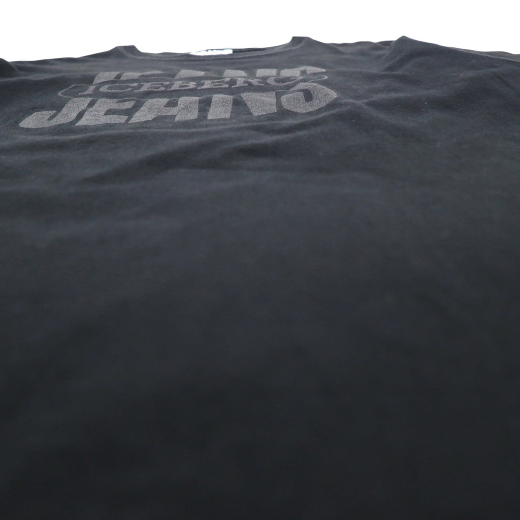ICEBERG JEANS T-shirt a maniche corte con stampa logo, anni '90, made in Italy, cotone, nero, taglia L