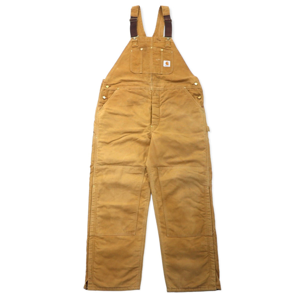 Carhartt USA 80s tuta salopette gamba larga anatra 44 beige cotone trapuntata internamente etichetta stella RUGGED FLEX RIGBY BIB OVERALLS 6FBQZ