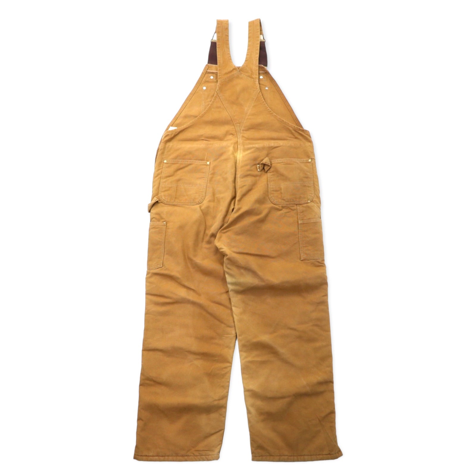 Carhartt USA 80s tuta salopette gamba larga anatra 44 beige cotone trapuntata internamente etichetta stella RUGGED FLEX RIGBY BIB OVERALLS 6FBQZ
