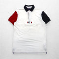 Polo TOMMY HILFIGER SAILING, taglia M, colore bianco, tricolore, cotone a due capi anni '40
