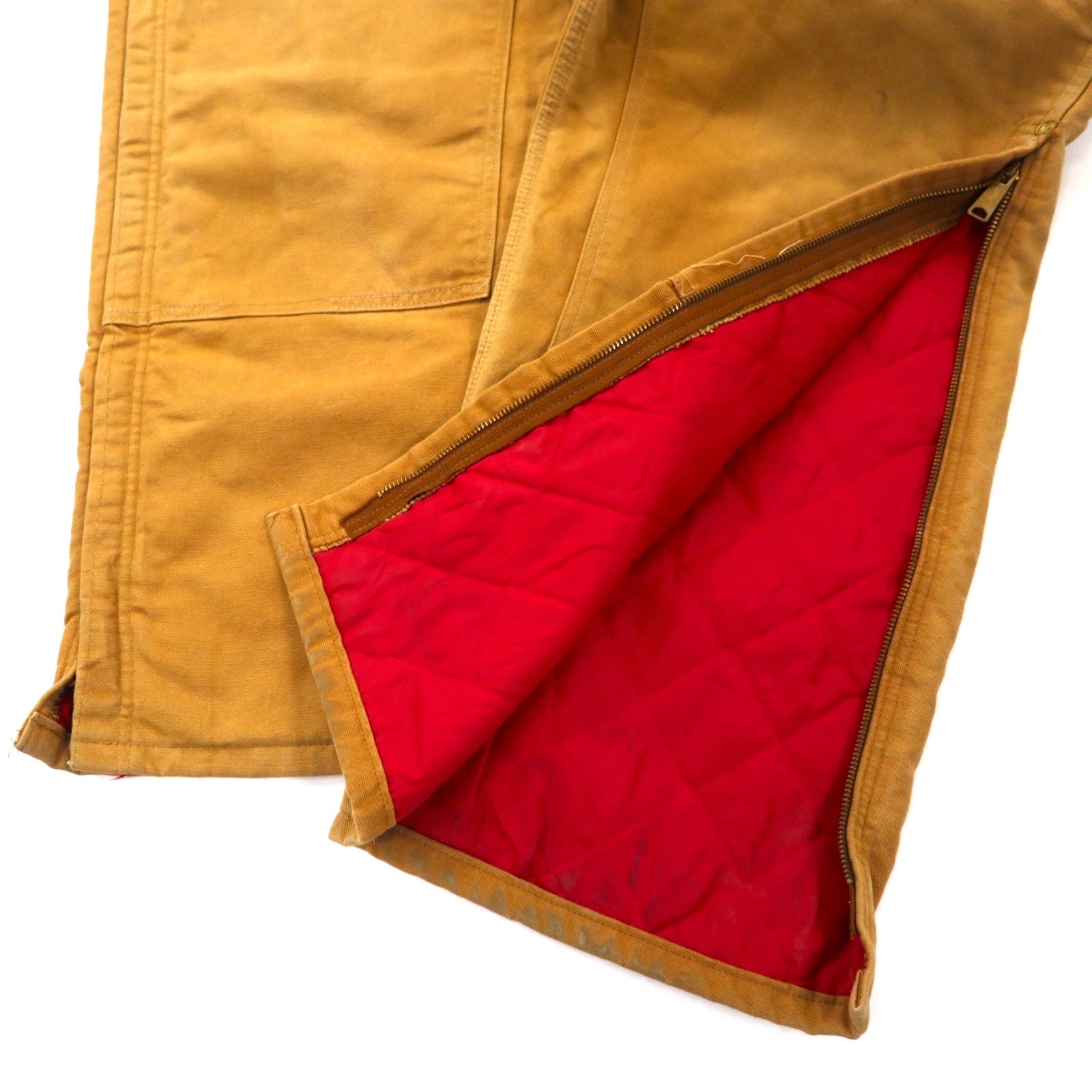 Carhartt USA 80s tuta salopette gamba larga anatra 44 beige cotone trapuntata internamente etichetta stella RUGGED FLEX RIGBY BIB OVERALLS 6FBQZ