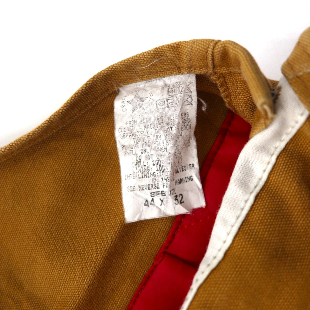 Carhartt USA 80s tuta salopette gamba larga anatra 44 beige cotone trapuntata internamente etichetta stella RUGGED FLEX RIGBY BIB OVERALLS 6FBQZ
