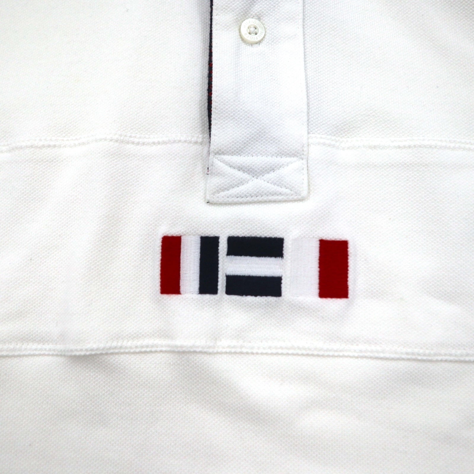 Polo TOMMY HILFIGER SAILING, taglia M, colore bianco, tricolore, cotone a due capi anni '40