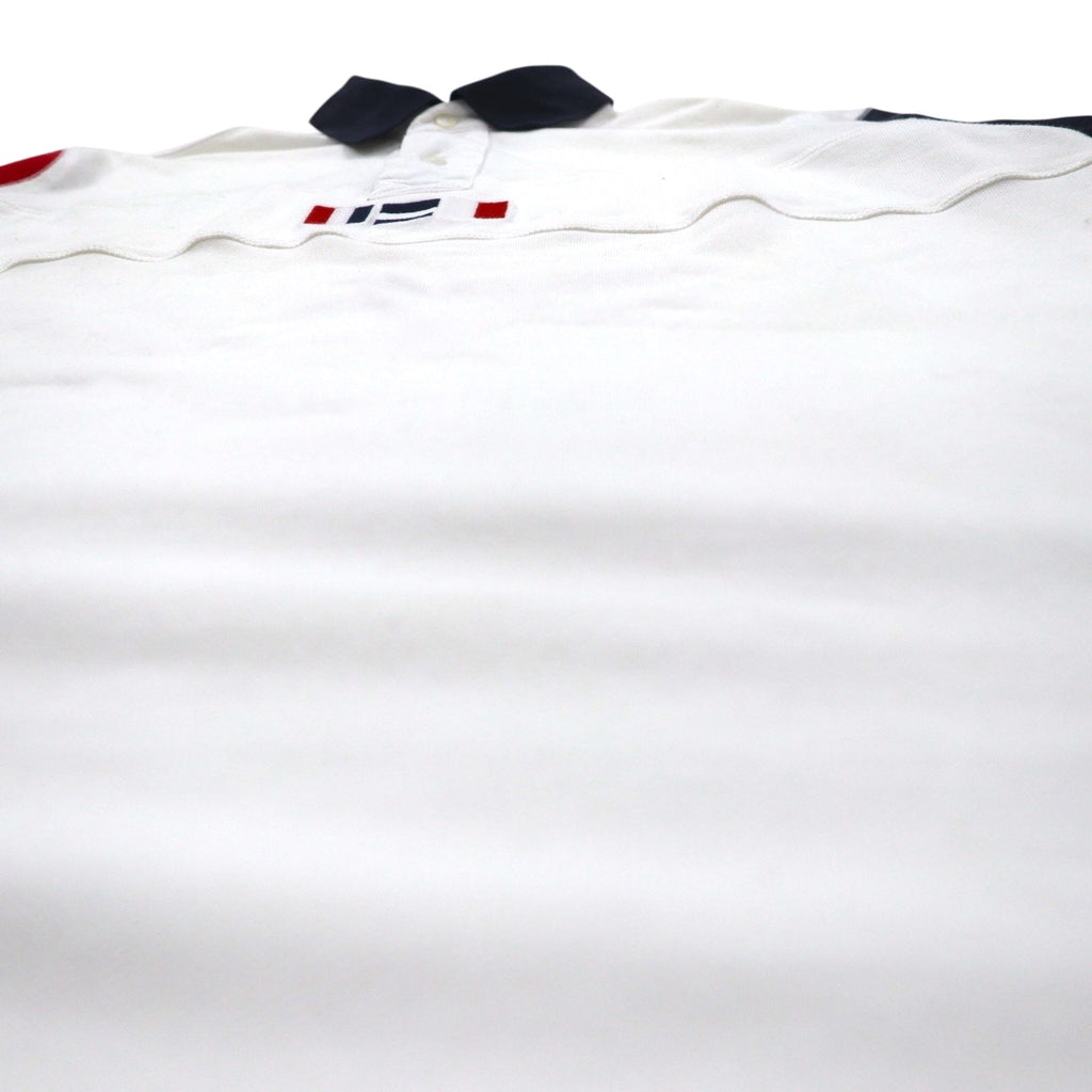 Polo TOMMY HILFIGER SAILING, taglia M, colore bianco, tricolore, cotone a due capi anni '40