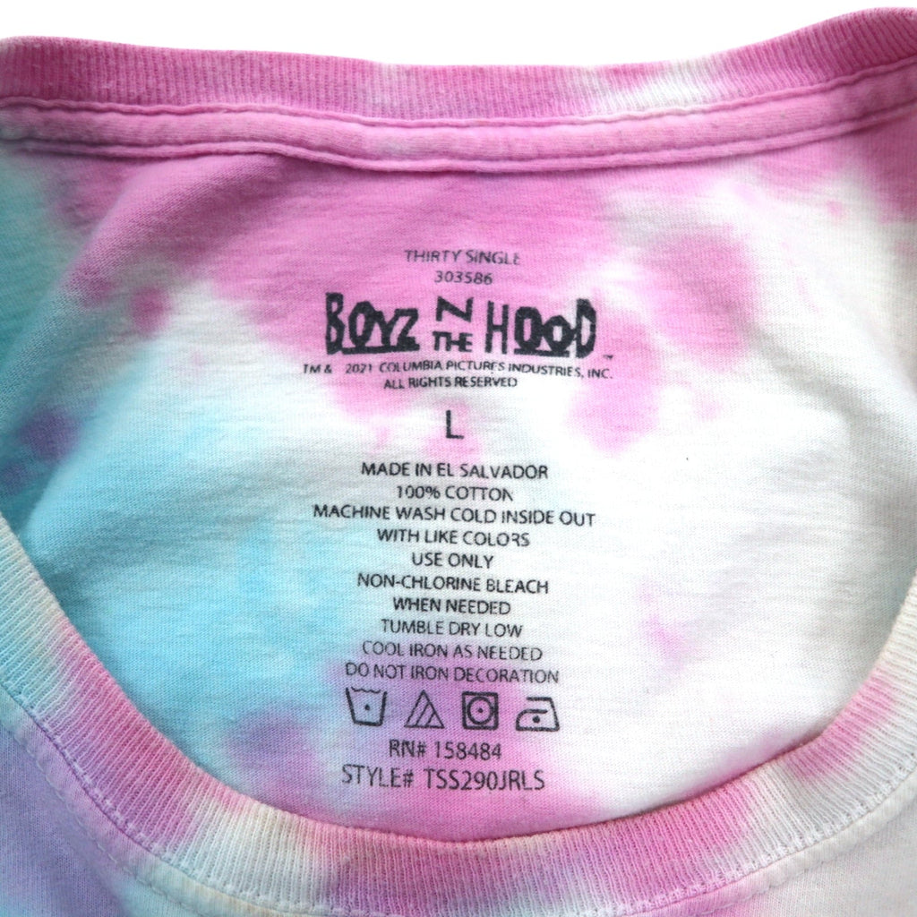 BOYZ N THE HOOD 90年代 ムービー ICE CUBE ヒップホップ ロングスリーブTシャツ ロンT L タイダイ N.W.A.