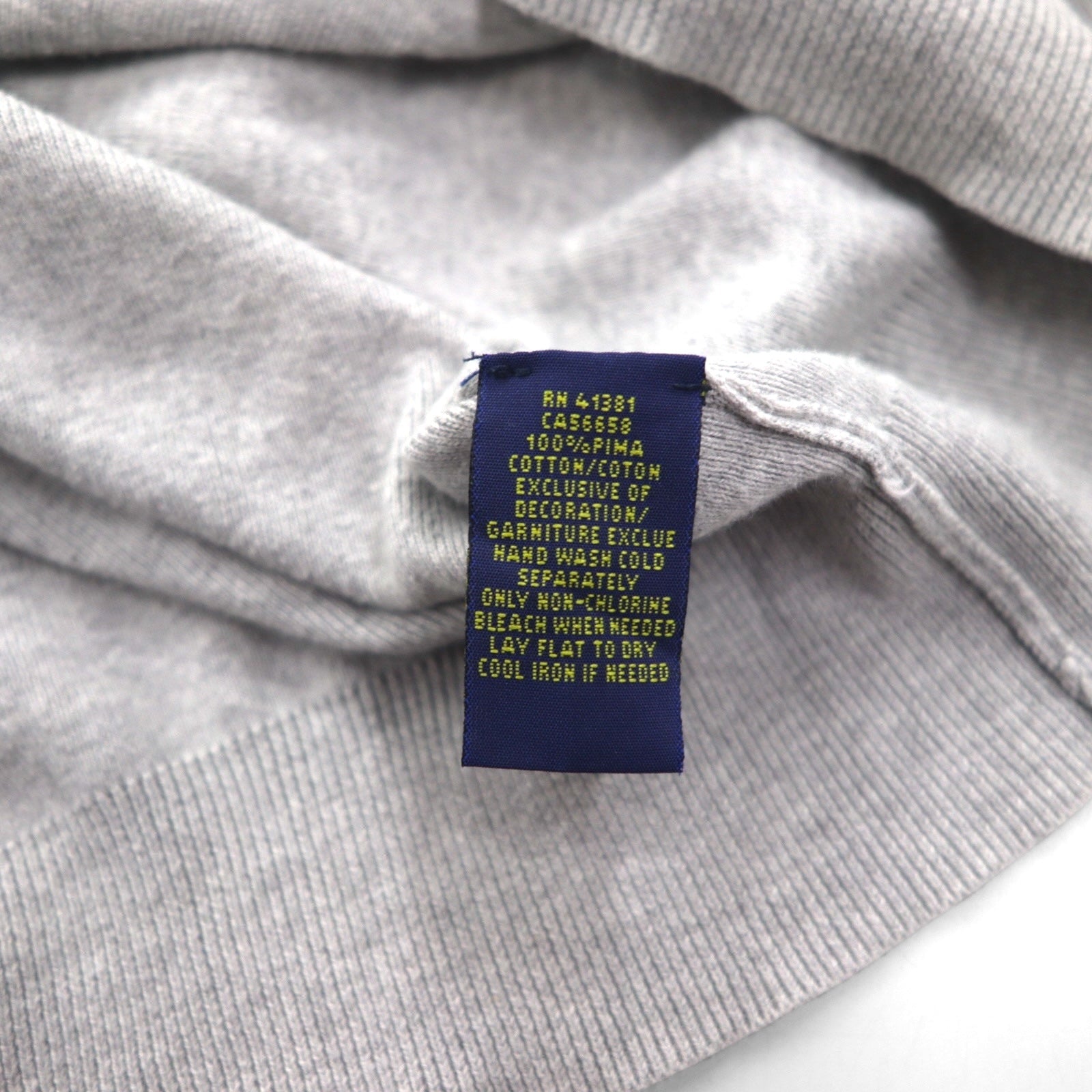 Polo Ralph Lauren Vネック ピマコットン ニット セーター L グレー スモールポニー刺繡