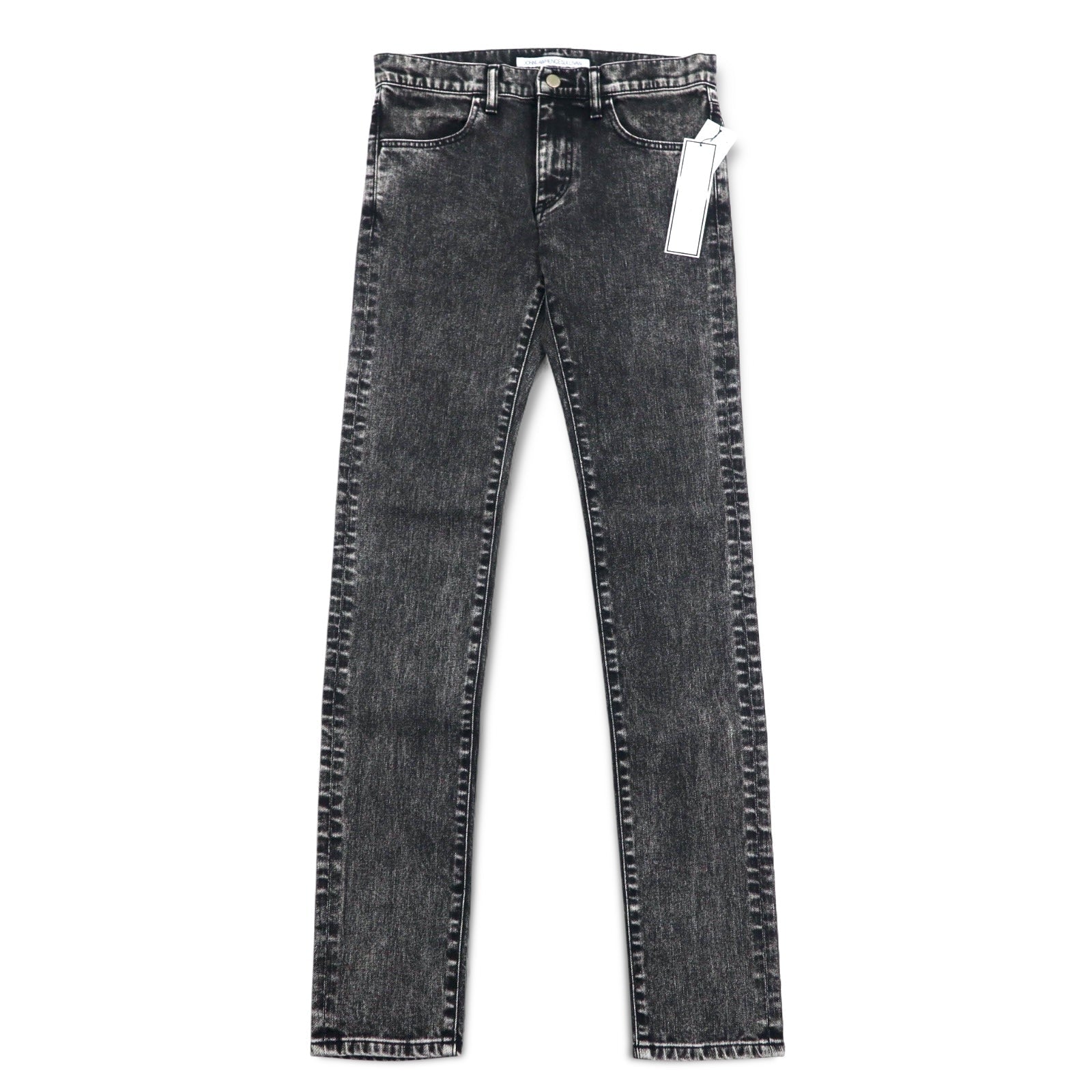 JOHN LAWRENCE SULLIVAN Jeans skinny lavaggio acido, taglia L, nero grigio, 2B011 14-48, made in Japan, nuovo con etichette