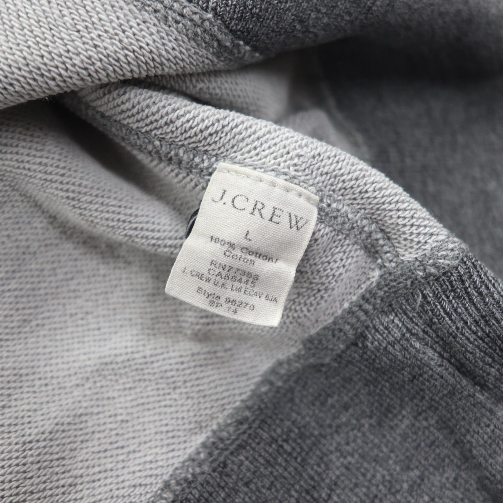 J.CREW 前V ヴィンテージ加工 ブランク スウェット トレーナー L グレー VINTAGE FLEECE クルーネック