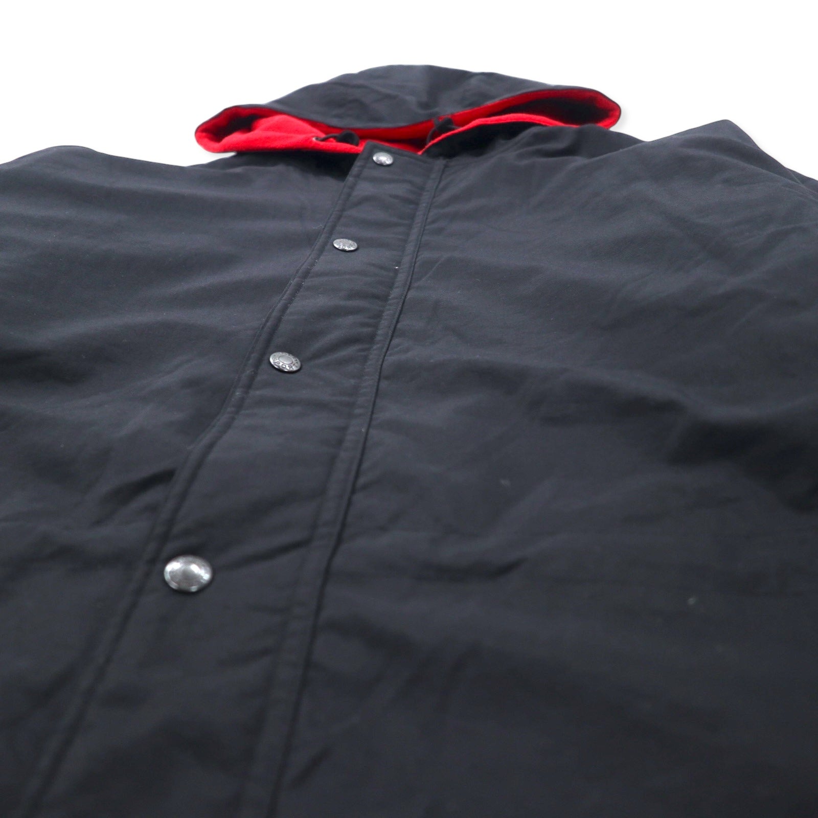 POLO SPORT RALPH LAUREN Giacca a vento anni '90 con cappuccio in nylon, taglia XL, nera, fodera in pile, logo stampato sul retro, coulisse