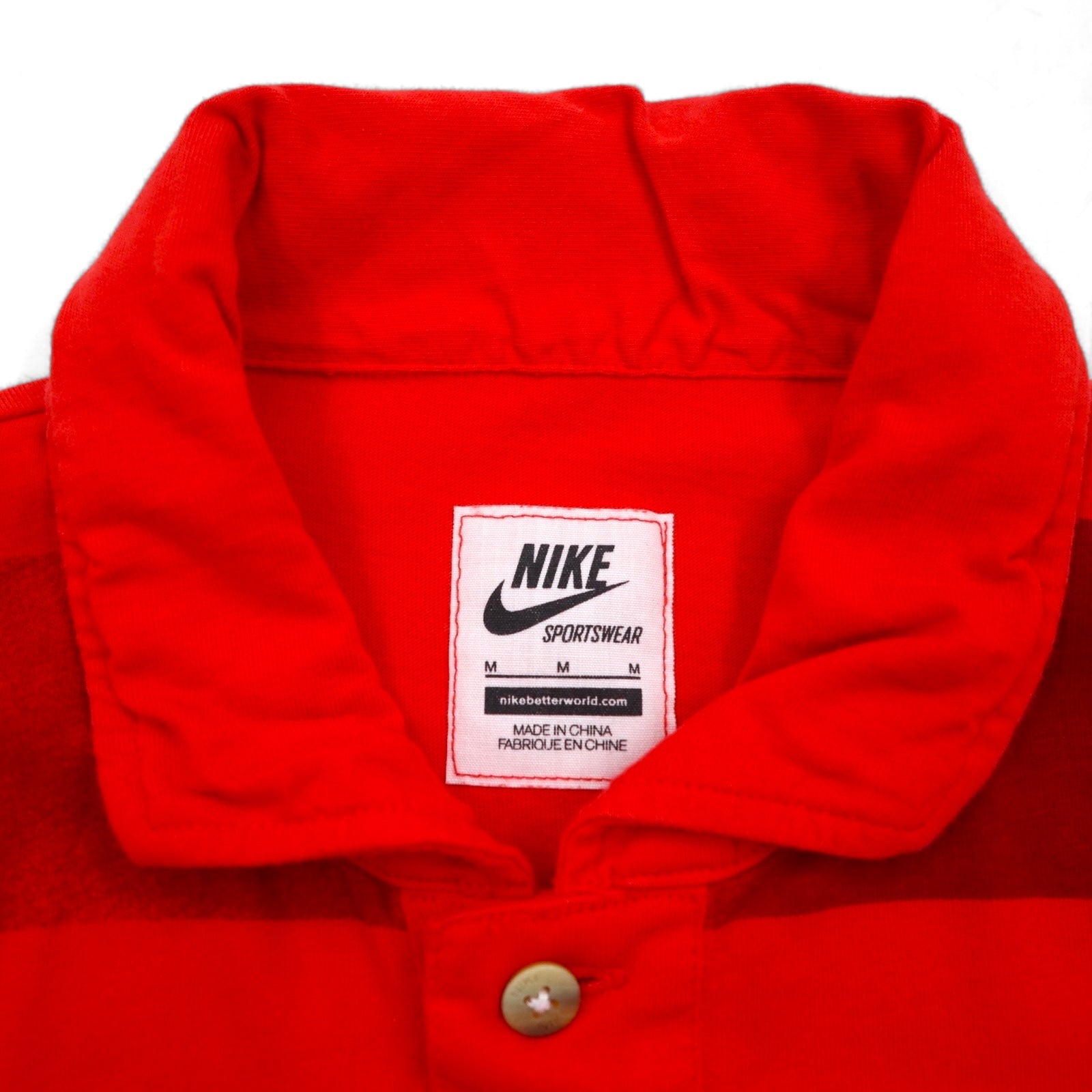 NIKE Polo a righe M rosso cotone Manchester United FC 543972-605 Articolo nuovo