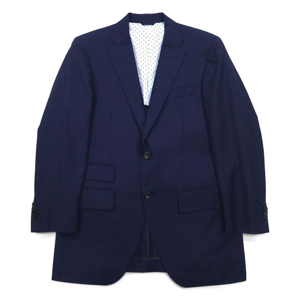azabu tailor × loro Piana giacca sartoriale monopetto 2 bottoni S blu navy lana fodera a pois made in Japan