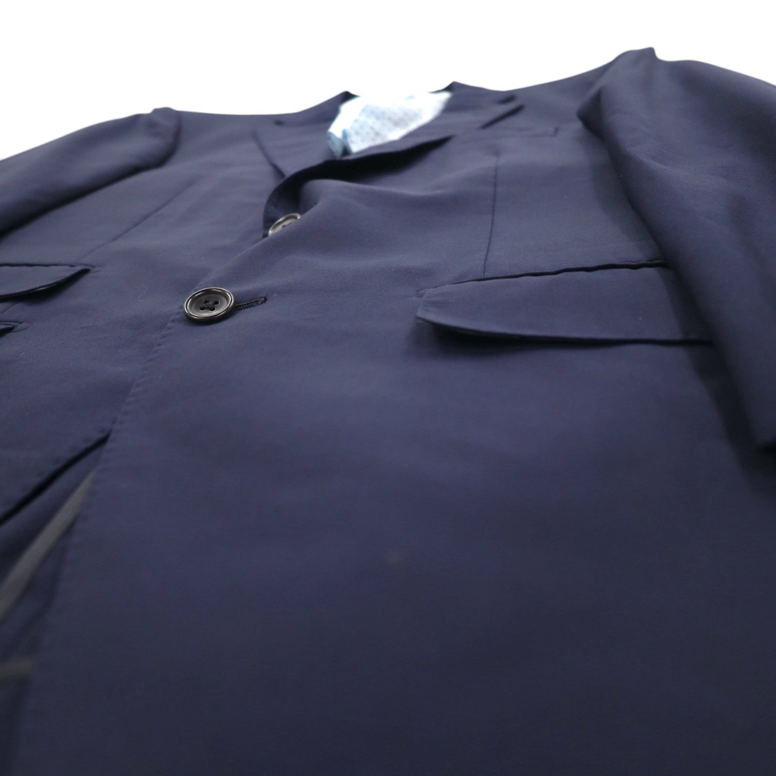 azabu tailor × loro Piana giacca sartoriale monopetto 2 bottoni S blu navy lana fodera a pois made in Japan