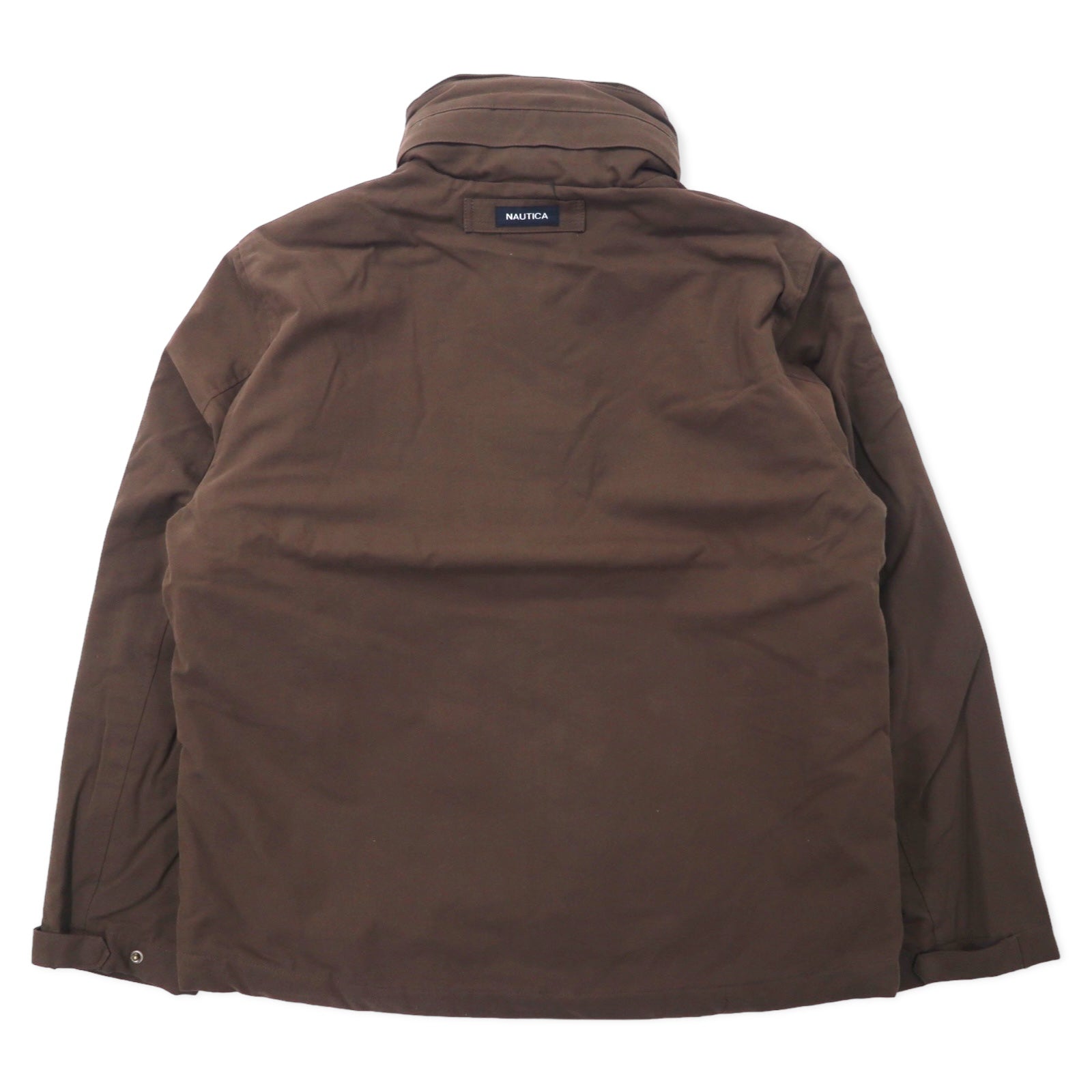 NAUTICA Giacca collo a listino L Cachi Cotone Poliestere Cappuccio a scomparsa Logo ricamato a punto singolo