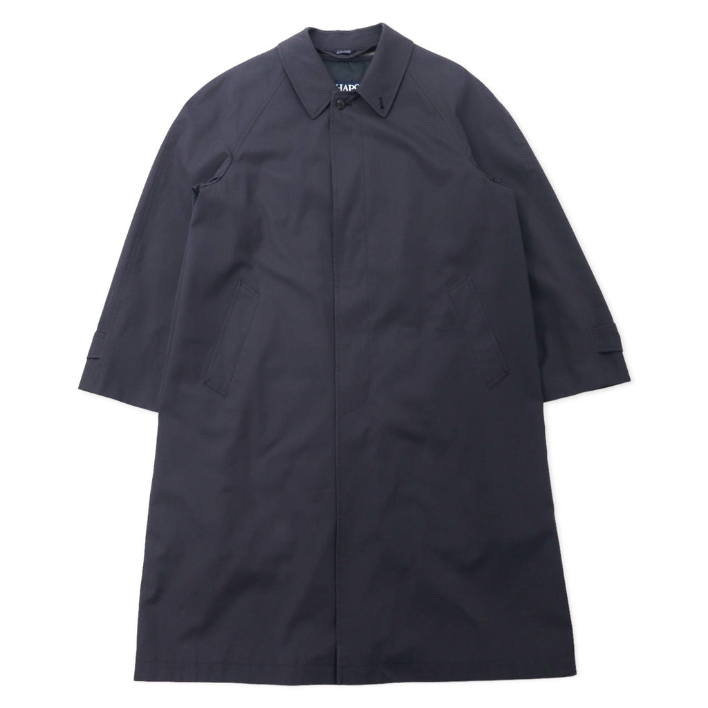 CHAPS RALPH LAUREN anni '90, cappotto monopetto, taglia LL, nero, cotone, abbottonatura nascosta, fodera staccabile