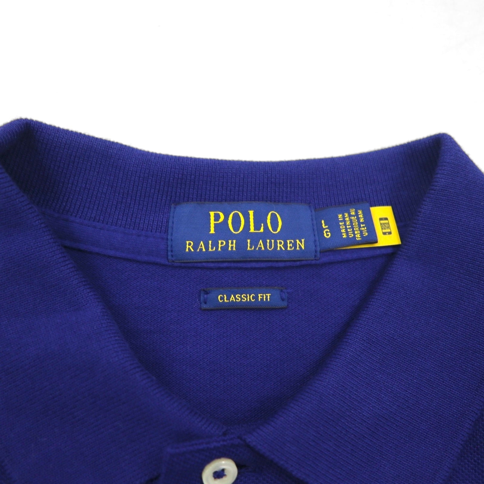 POLO RALPH LAUREN Polo ricamata con cucitura a catena L blu Piquet POLO TEAM