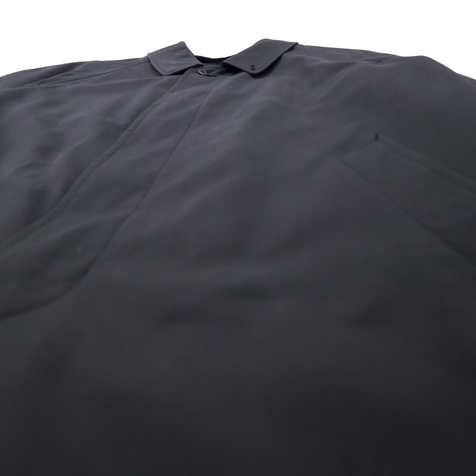 CHAPS RALPH LAUREN anni '90, cappotto monopetto, taglia LL, nero, cotone, abbottonatura nascosta, fodera staccabile
