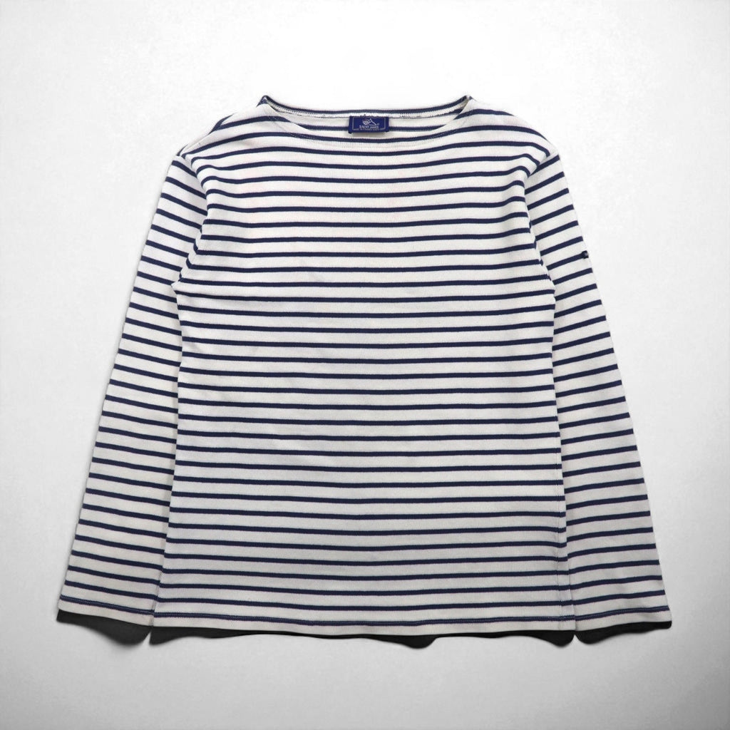 SAINT JAMES フランス製 バスクシャツ ボートネック ロンT L ホワイト コットン ボーダー