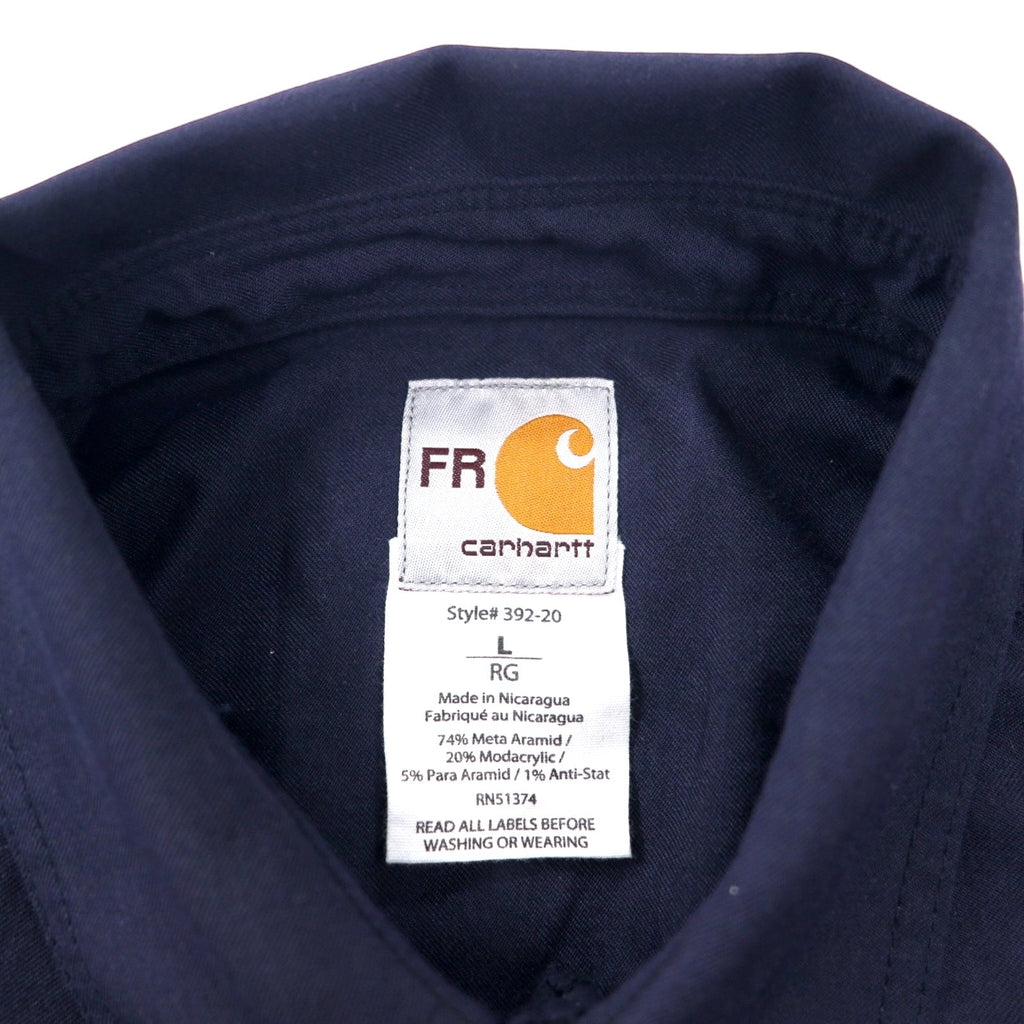 Carhartt FR - Camicia button-down da lavoro, taglia L, blu navy, aramide, tessuto ignifugo, oversize 395-20