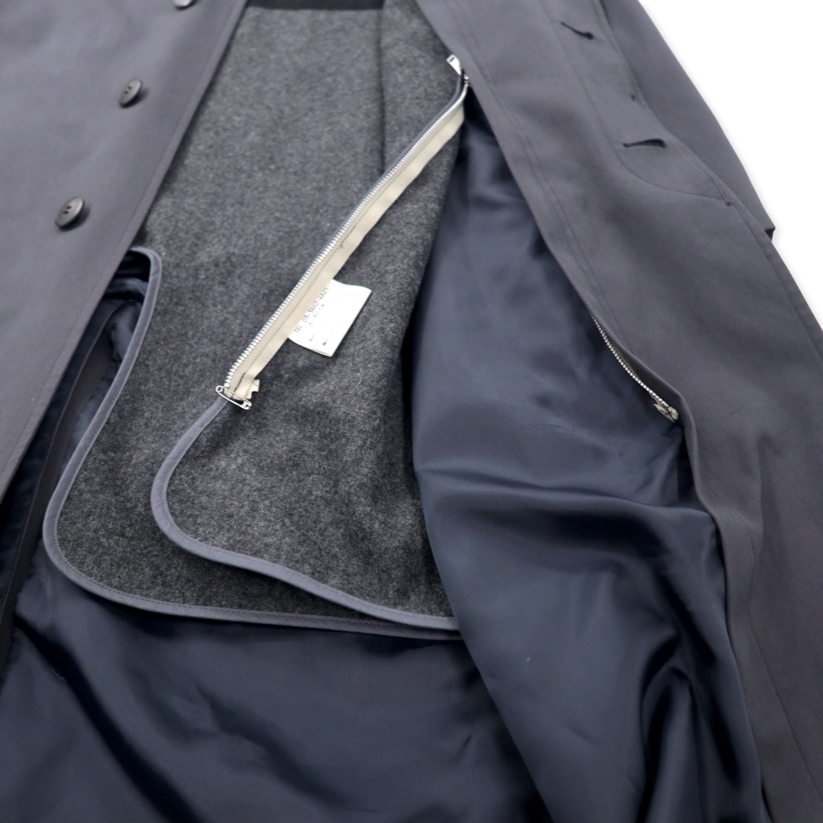 CHAPS RALPH LAUREN anni '90, cappotto monopetto, taglia LL, nero, cotone, abbottonatura nascosta, fodera staccabile