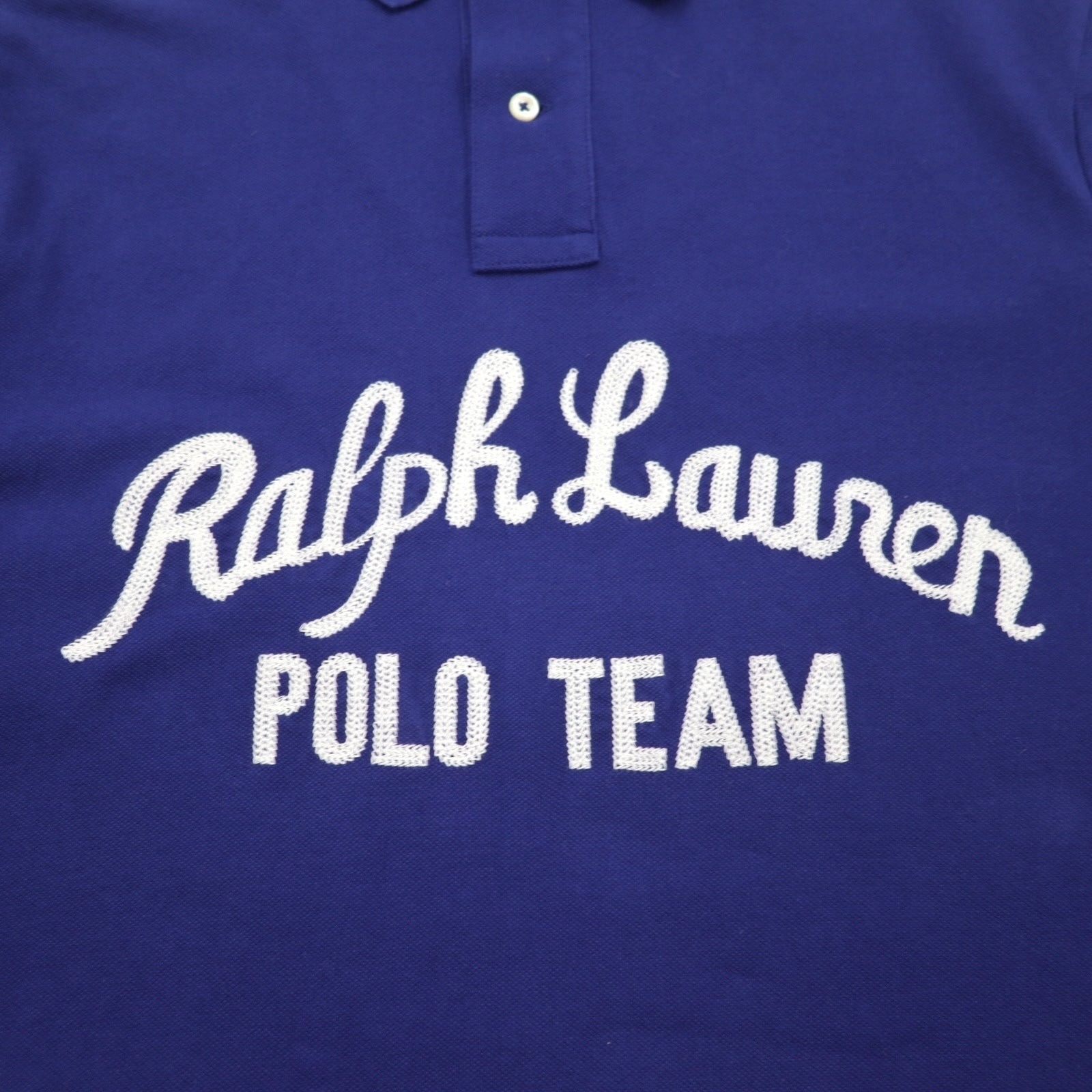 POLO RALPH LAUREN Polo ricamata con cucitura a catena L blu Piquet POLO TEAM