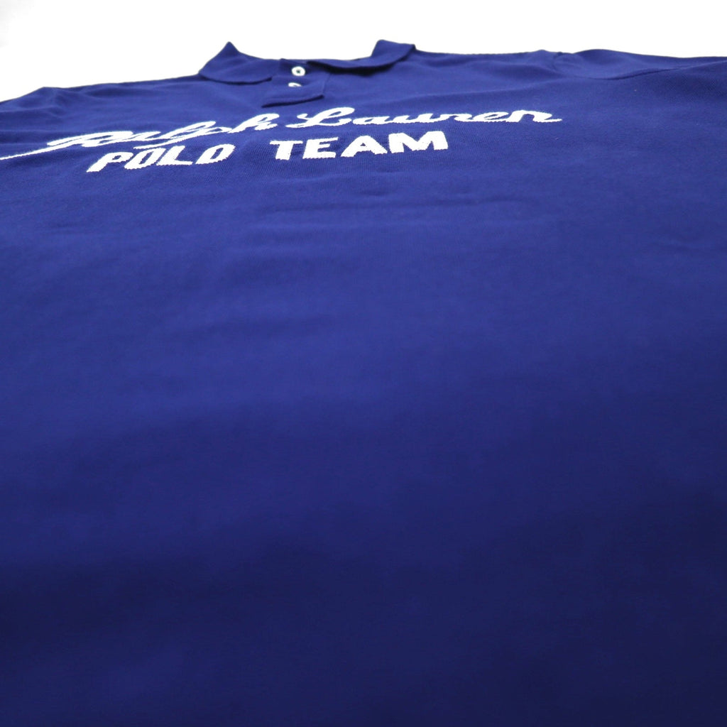 POLO RALPH LAUREN Polo ricamata con cucitura a catena L blu Piquet POLO TEAM