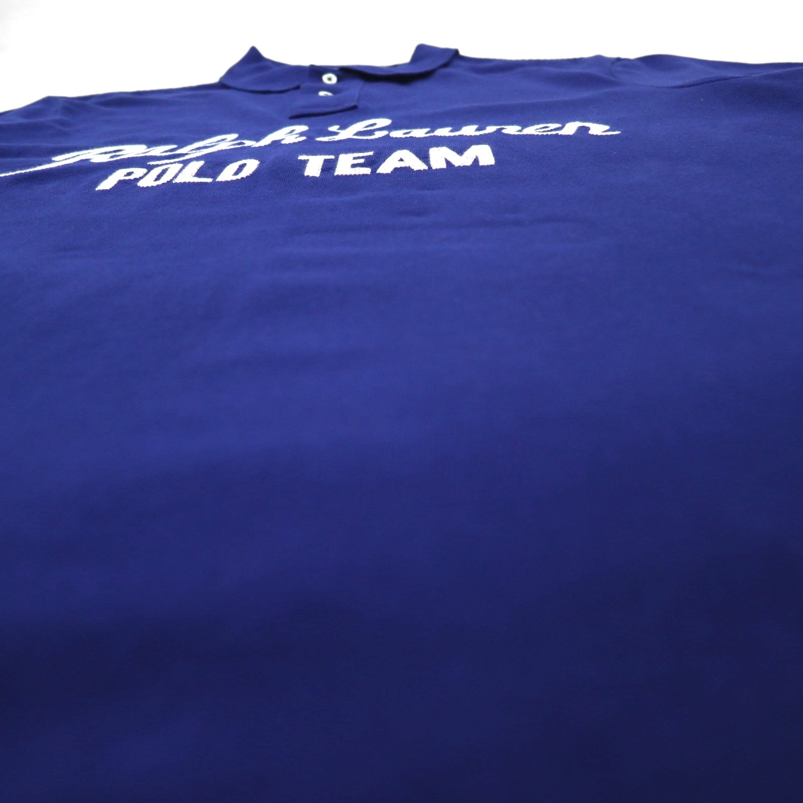 POLO RALPH LAUREN Polo ricamata con cucitura a catena L blu Piquet POLO TEAM