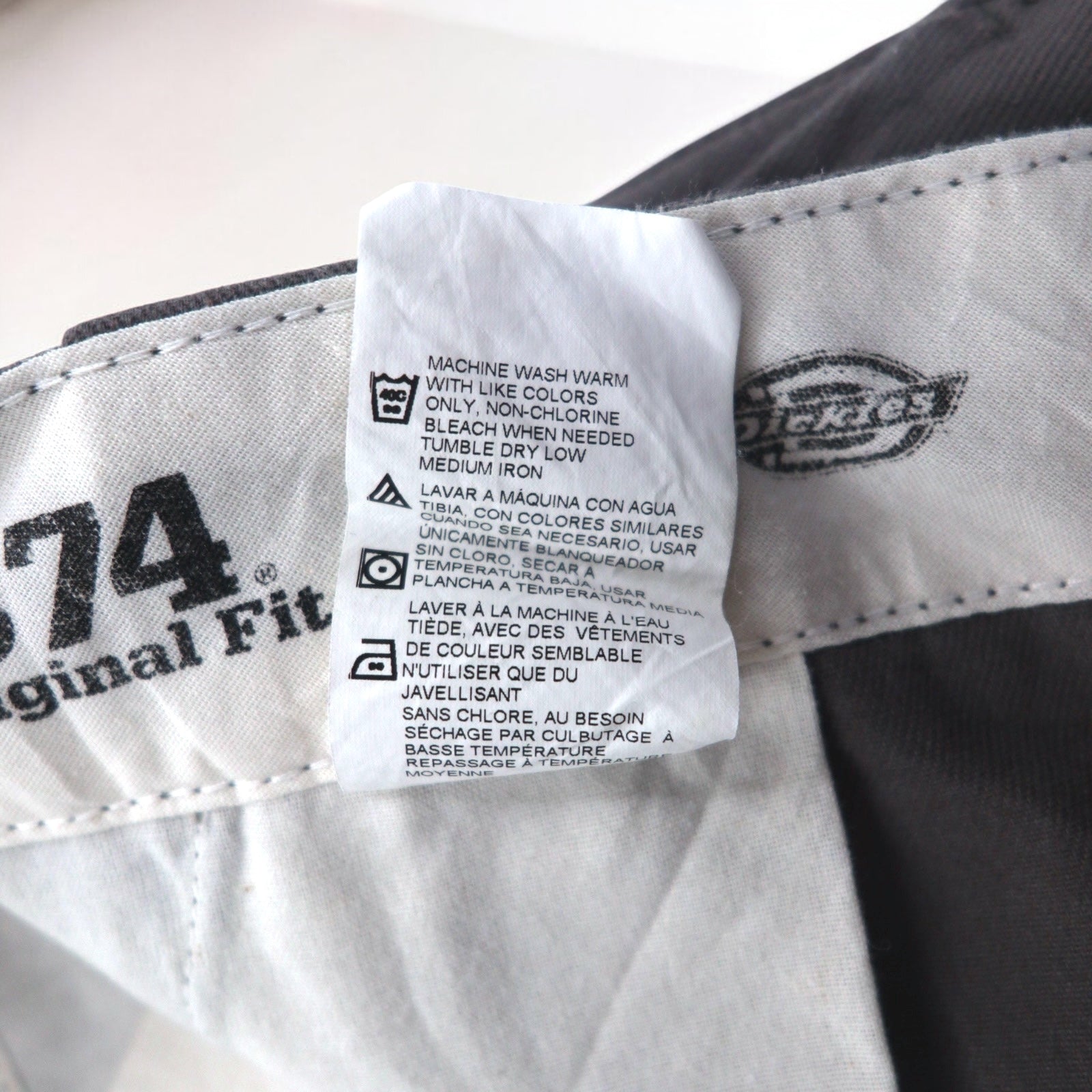 Dickies 874 Pantaloni Chino da Lavoro L Grigio Original Fit W641EC6 Fabbricato in Honduras