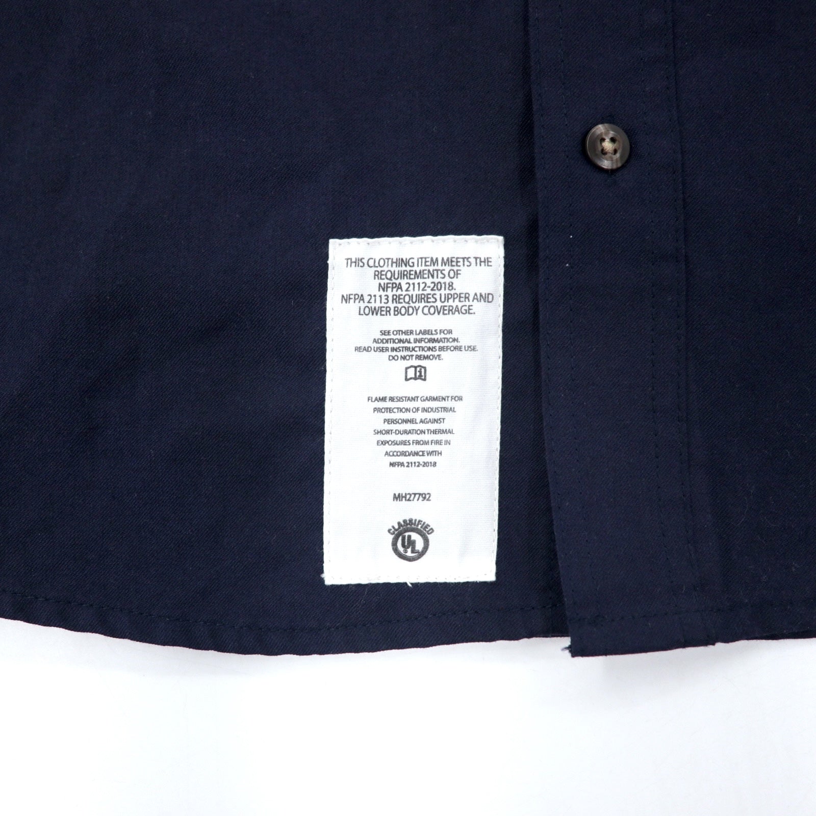Carhartt FR - Camicia button-down da lavoro, taglia L, blu navy, aramide, tessuto ignifugo, oversize 395-20