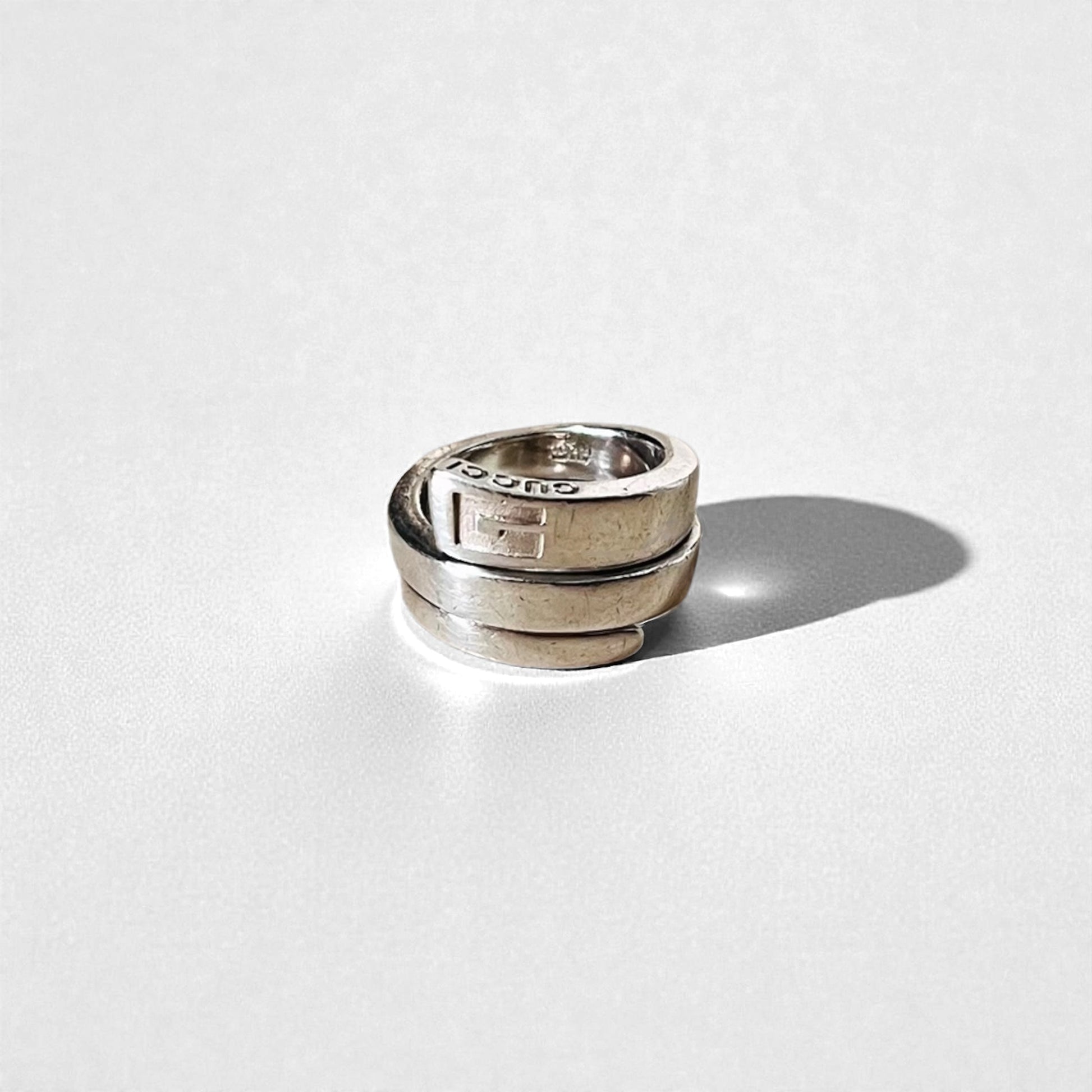 GUCCI スパイラル スネーク リング 指輪 9号 シルバー Gロゴ SILVER 925 イタリア製
