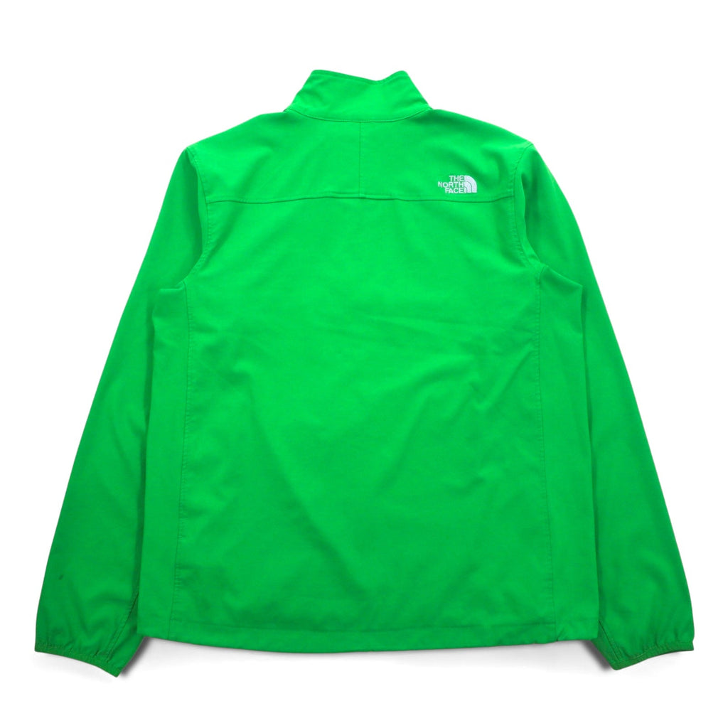 THE NORTH FACE ハーフジップ ソフトシェルジャケット L グリーン ポリエステル ARDJ ドローコード
