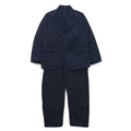Completo TEATORA DEVICE JKT / WALLET PANTS taglia L, colore blu navy, in nylon PACKABLE, modelli TT-004-P / TT-203-P, Made in Japan.