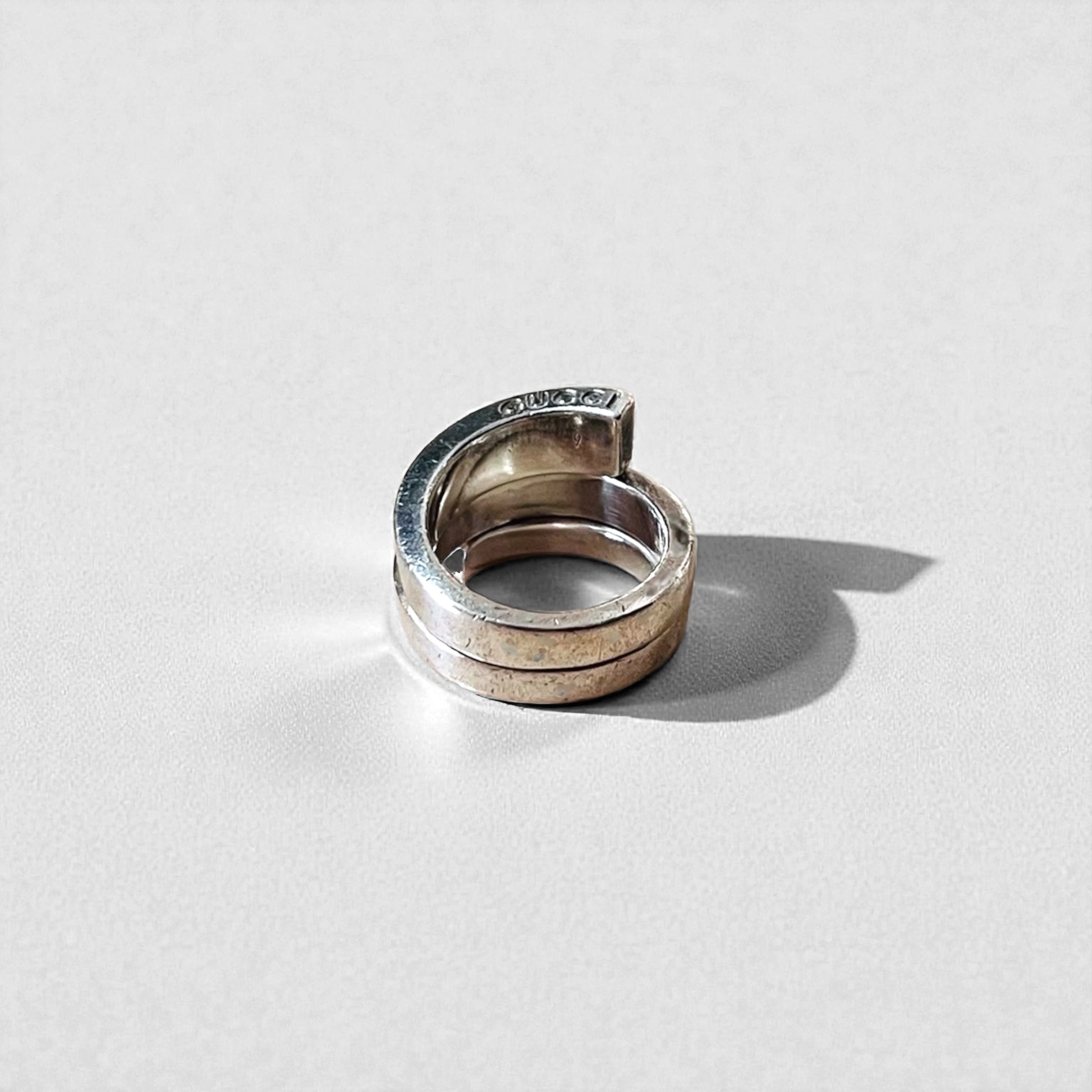 GUCCI スパイラル スネーク リング 指輪 9号 シルバー Gロゴ SILVER 925 イタリア製
