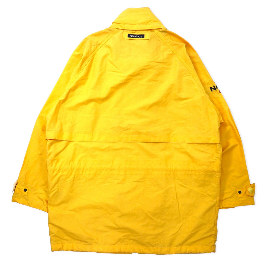 nautica Giacca a vela anni '90, taglia M, gialla, cotone-nylon, cappuccio riponibile, coulisse