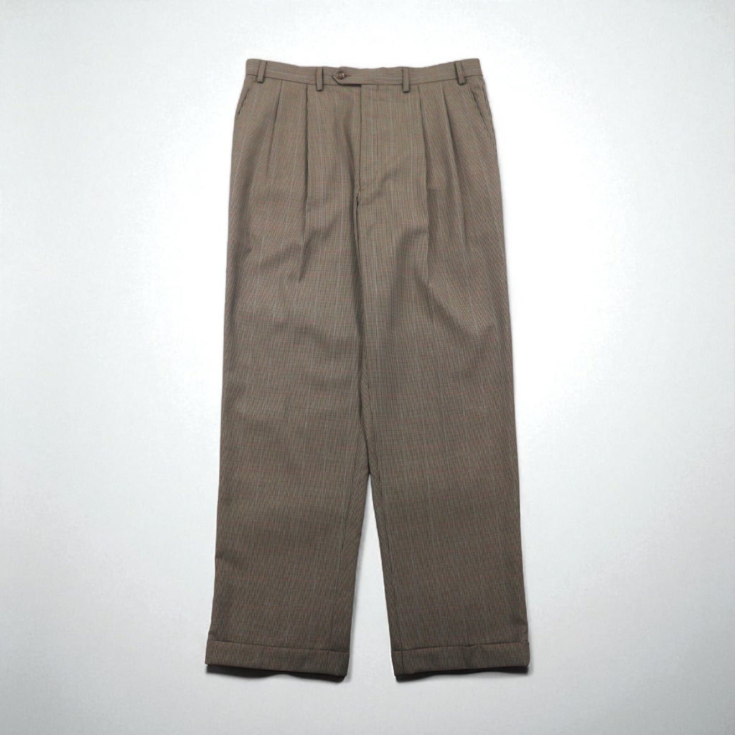 Ralph Lauren 90年代 2タック ワイド スラックスパンツ L チェック プリーツ