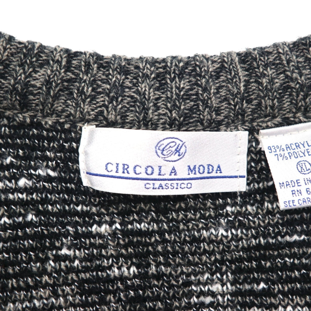 CICOLA MODA 80年代  ジャガードニット ボタン ベスト XL グレー アクリル 総柄