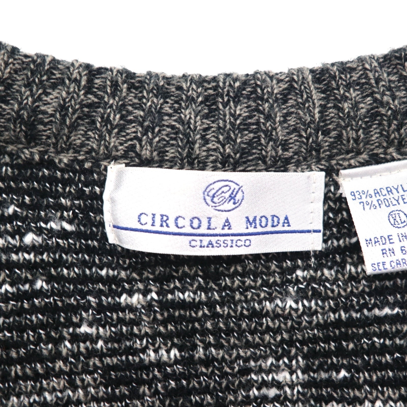 CICOLA MODA 80年代  ジャガードニット ボタン ベスト XL グレー アクリル 総柄