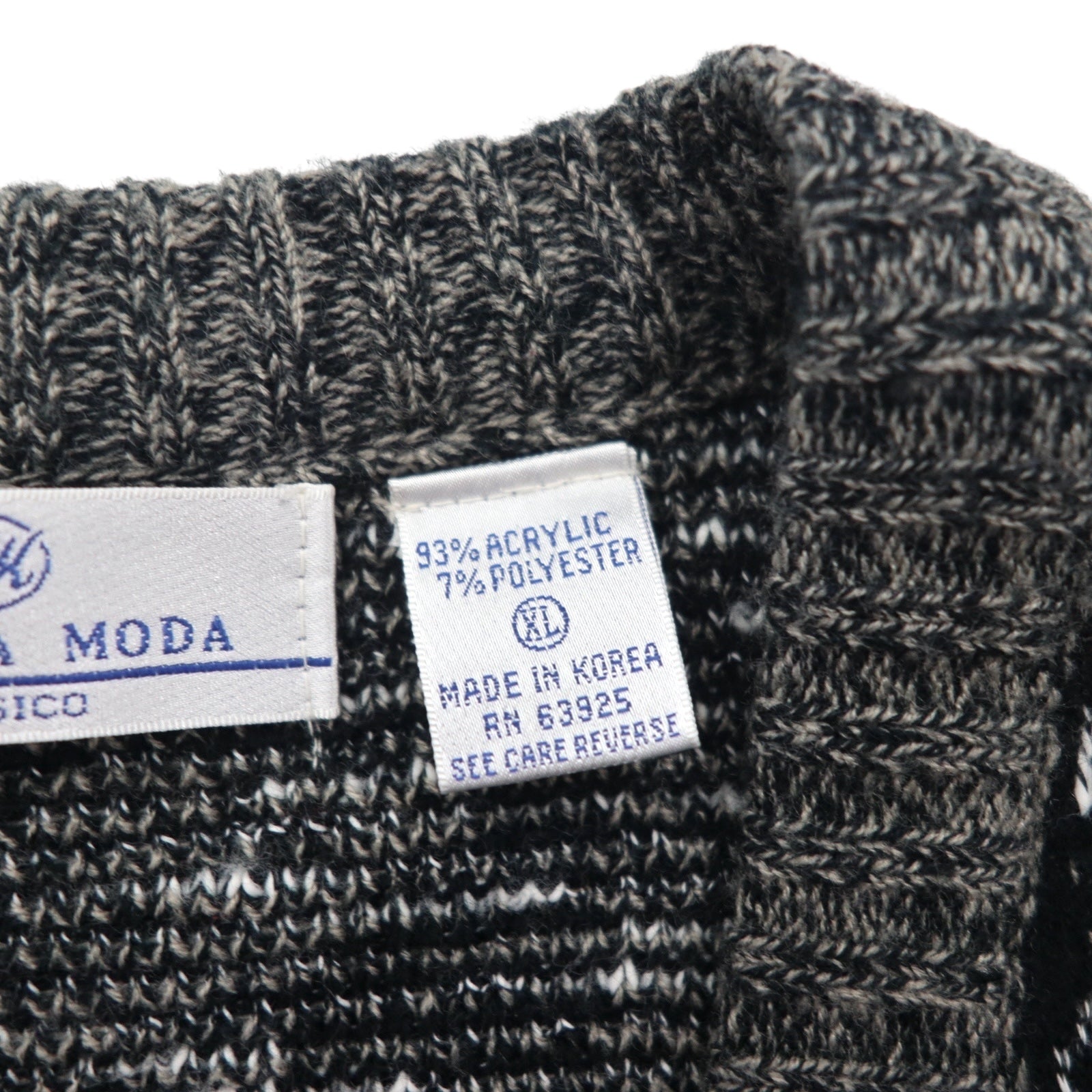 CICOLA MODA 80年代  ジャガードニット ボタン ベスト XL グレー アクリル 総柄