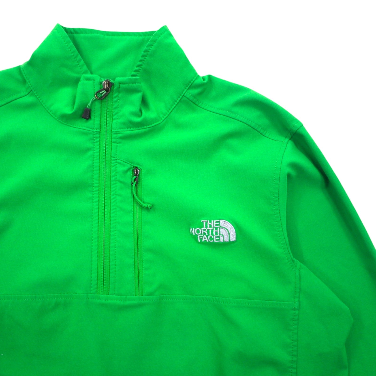 THE NORTH FACE Giacca softshell a mezza zip, taglia L, verde, poliestere ARDJ, coulisse
